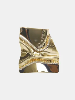Frauen Source Unknown Zubehör<Abstrakte Kristallohrringe, Gold