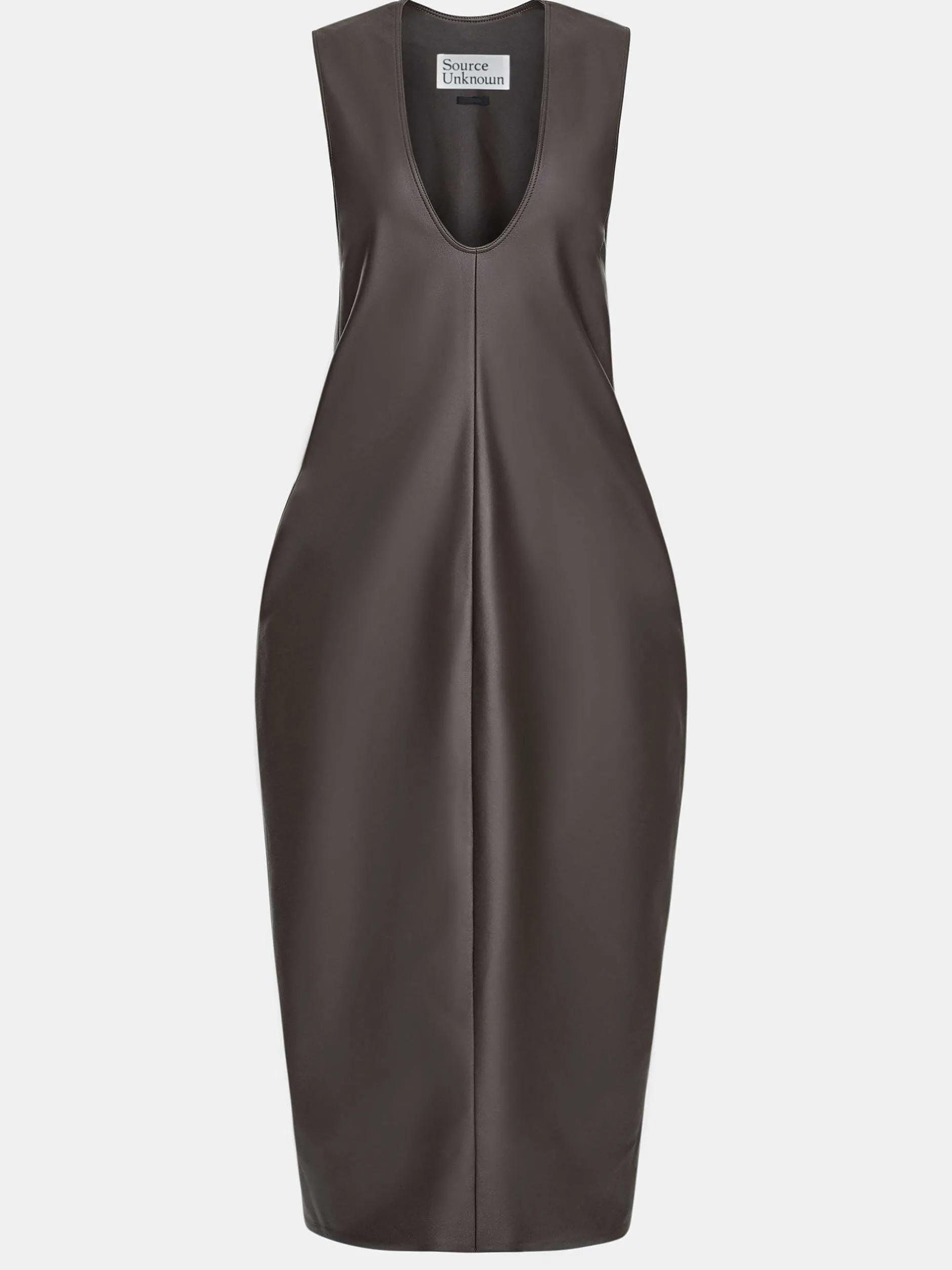 Frauen Source Unknown Kleidung<Adua Maxikleid Aus Kunstleder, Schokolade