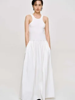 Frauen Source Unknown Kleider<Amal Racer-Tanktopkleid Mit Tiefer Taille, Weis