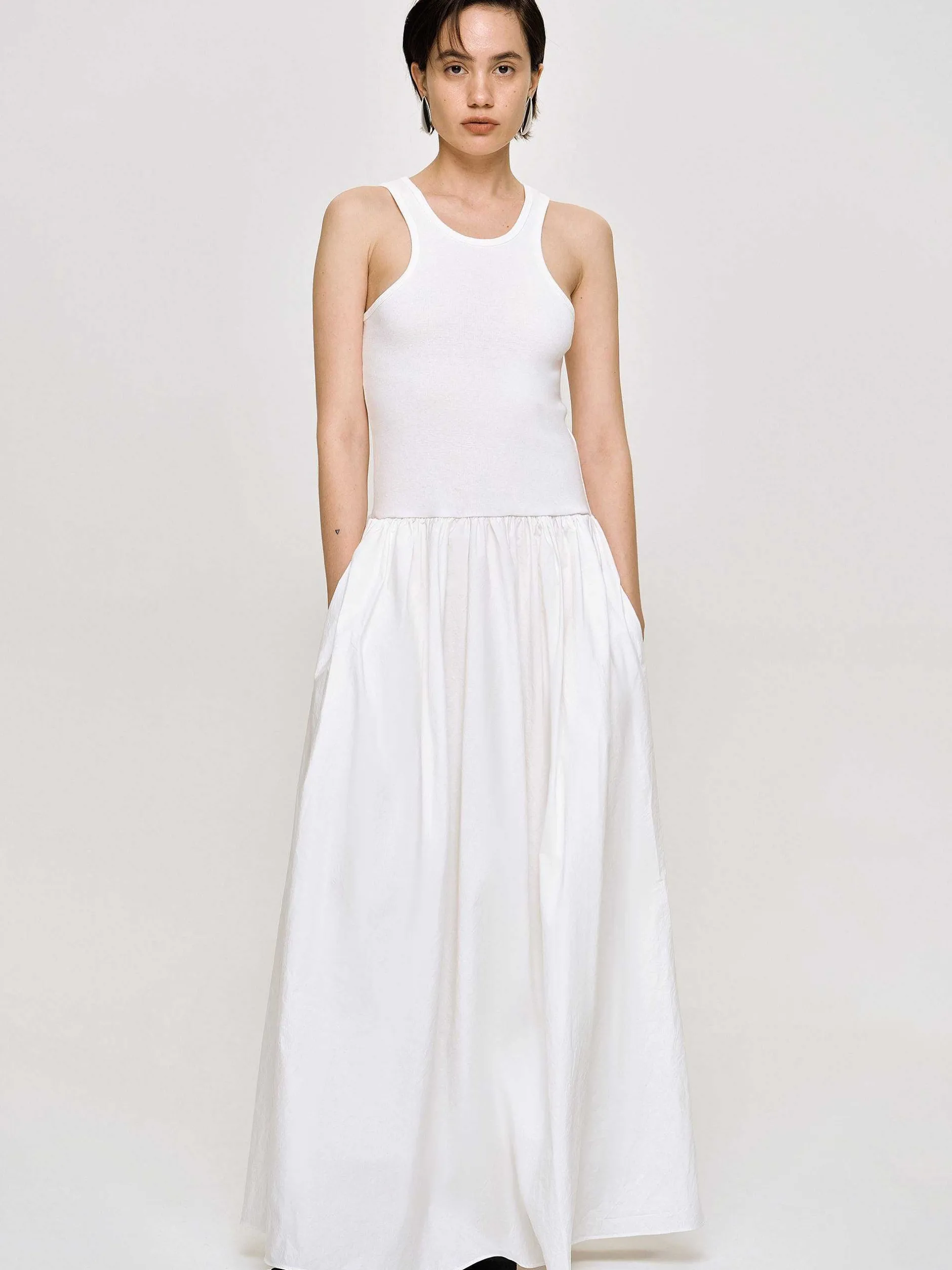 Frauen Source Unknown Kleider<Amal Racer-Tanktopkleid Mit Tiefer Taille, Weis