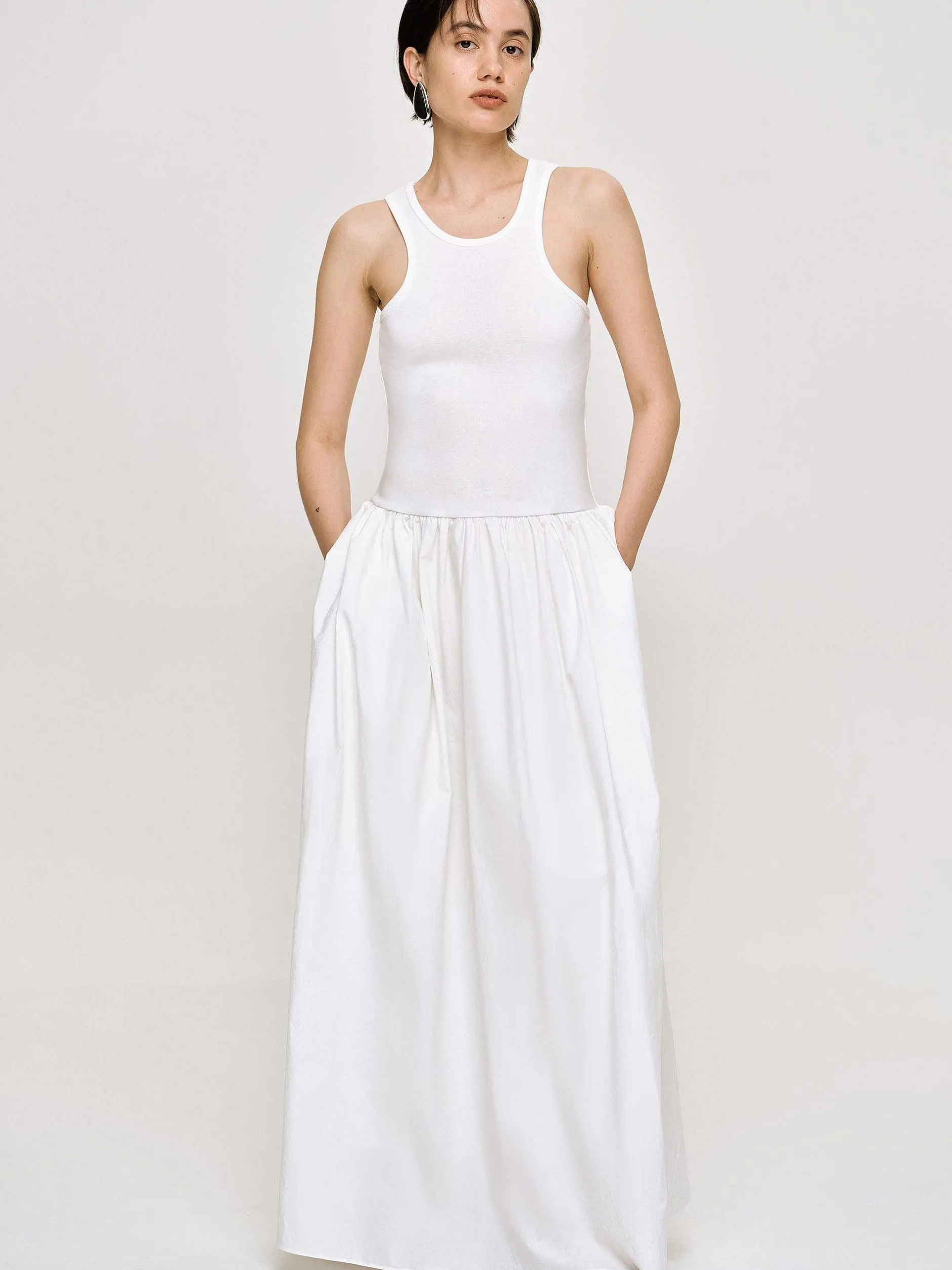 Frauen Source Unknown Kleider<Amal Racer-Tanktopkleid Mit Tiefer Taille, Weis