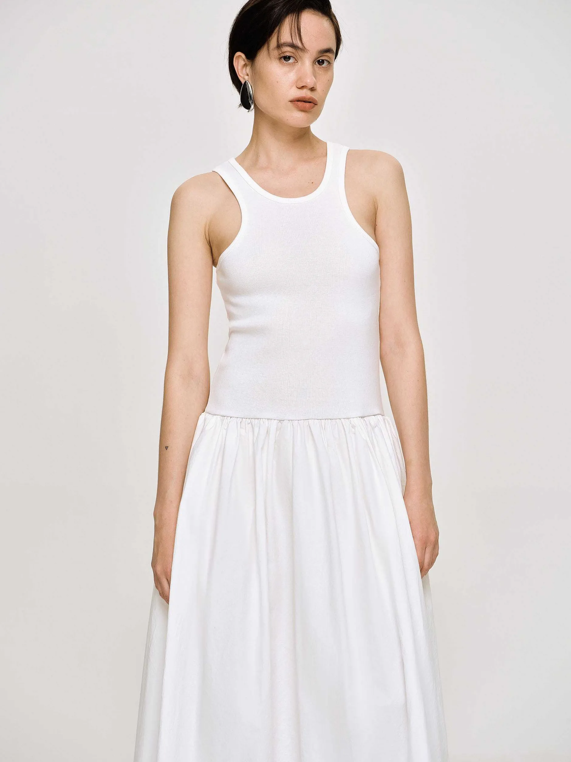 Frauen Source Unknown Kleider<Amal Racer-Tanktopkleid Mit Tiefer Taille, Weis