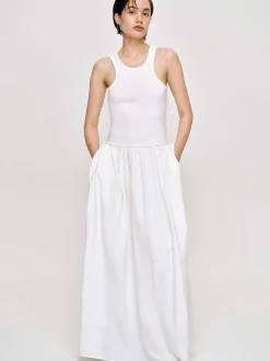 Frauen Source Unknown Kleidung<Amal Racer-Tanktopkleid Mit Tiefer Taille, Weis