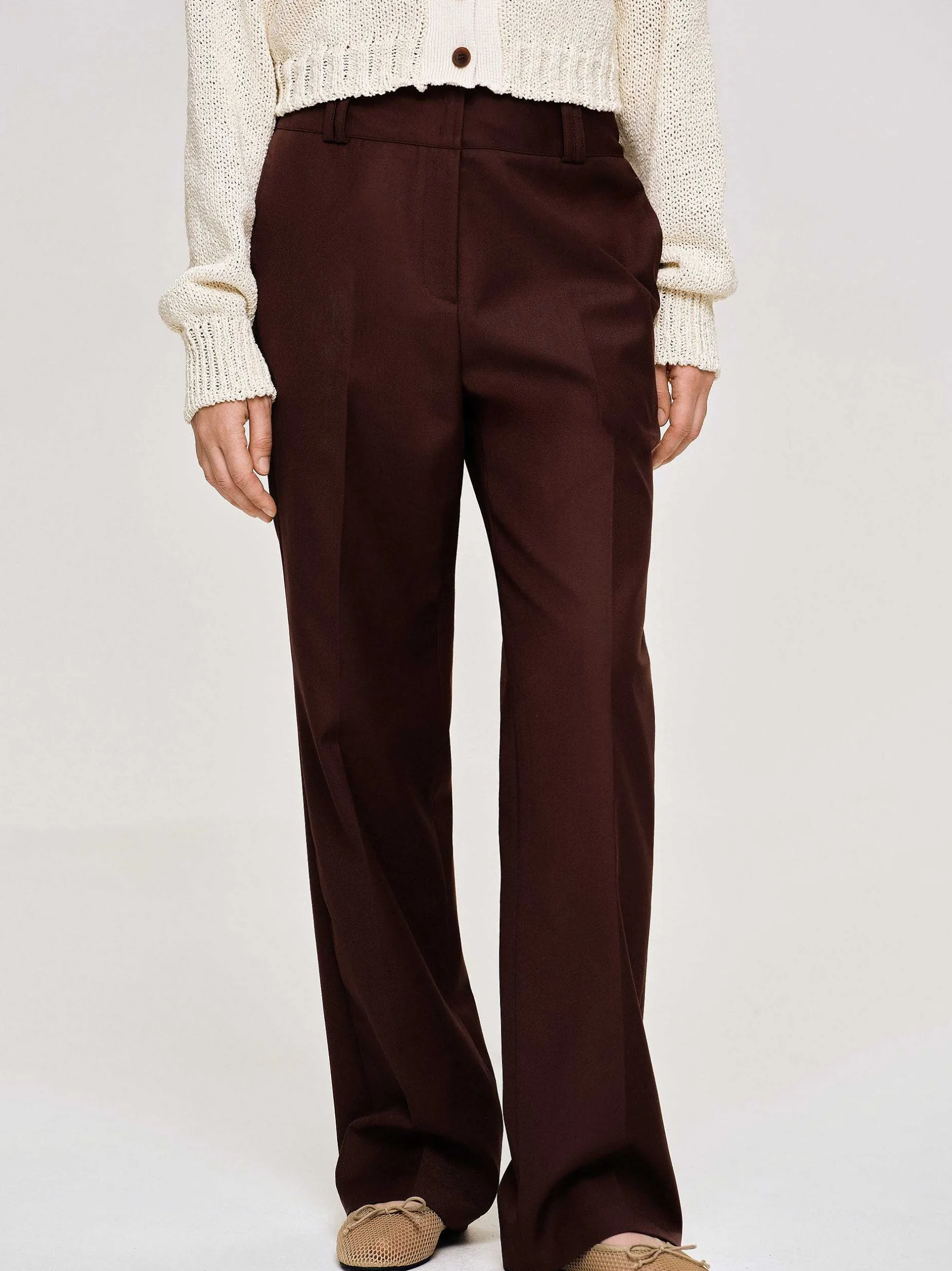 Frauen Source Unknown Kleidung<Anzughose Aus Gabardine, Merlotbraun