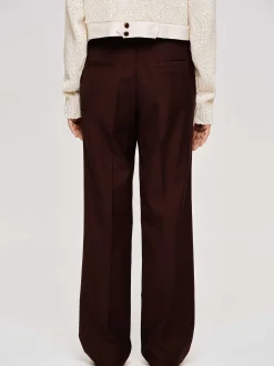 Frauen Source Unknown Kleidung<Anzughose Aus Gabardine, Merlotbraun