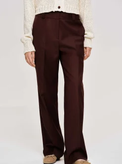 Frauen Source Unknown Unterteile<Anzughose Aus Gabardine, Merlotbraun