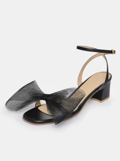 Frauen Source Unknown Schuhe & Taschen<Apogeo Tull-Schleifensandalen, Schwarz
