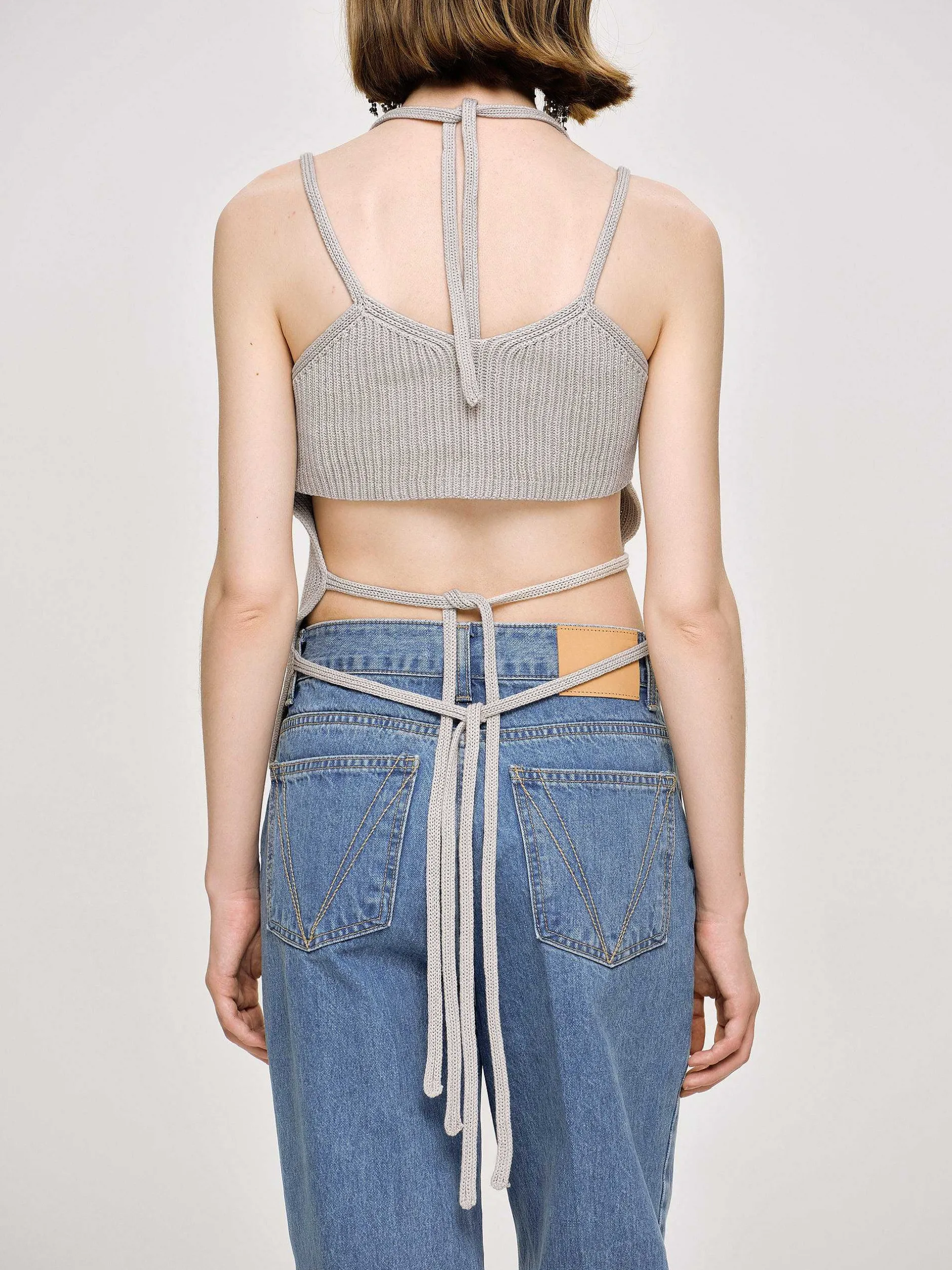 Frauen Source Unknown Strickwaren<Asymmetrisches Strick-Tanktop, Fossil Grey