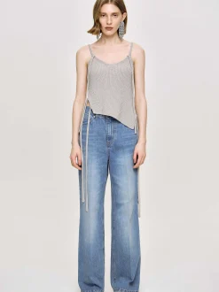 Frauen Source Unknown Kleidung<Asymmetrisches Strick-Tanktop, Fossil Grey