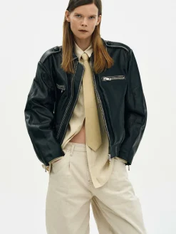 Frauen Source Unknown Kleidung<Ausgebleichte Lederjacke,