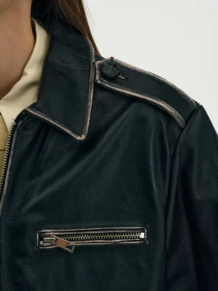 Frauen Source Unknown Oberbekleidung<Ausgebleichte Lederjacke,