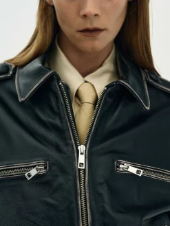 Frauen Source Unknown Oberbekleidung<Ausgebleichte Lederjacke,