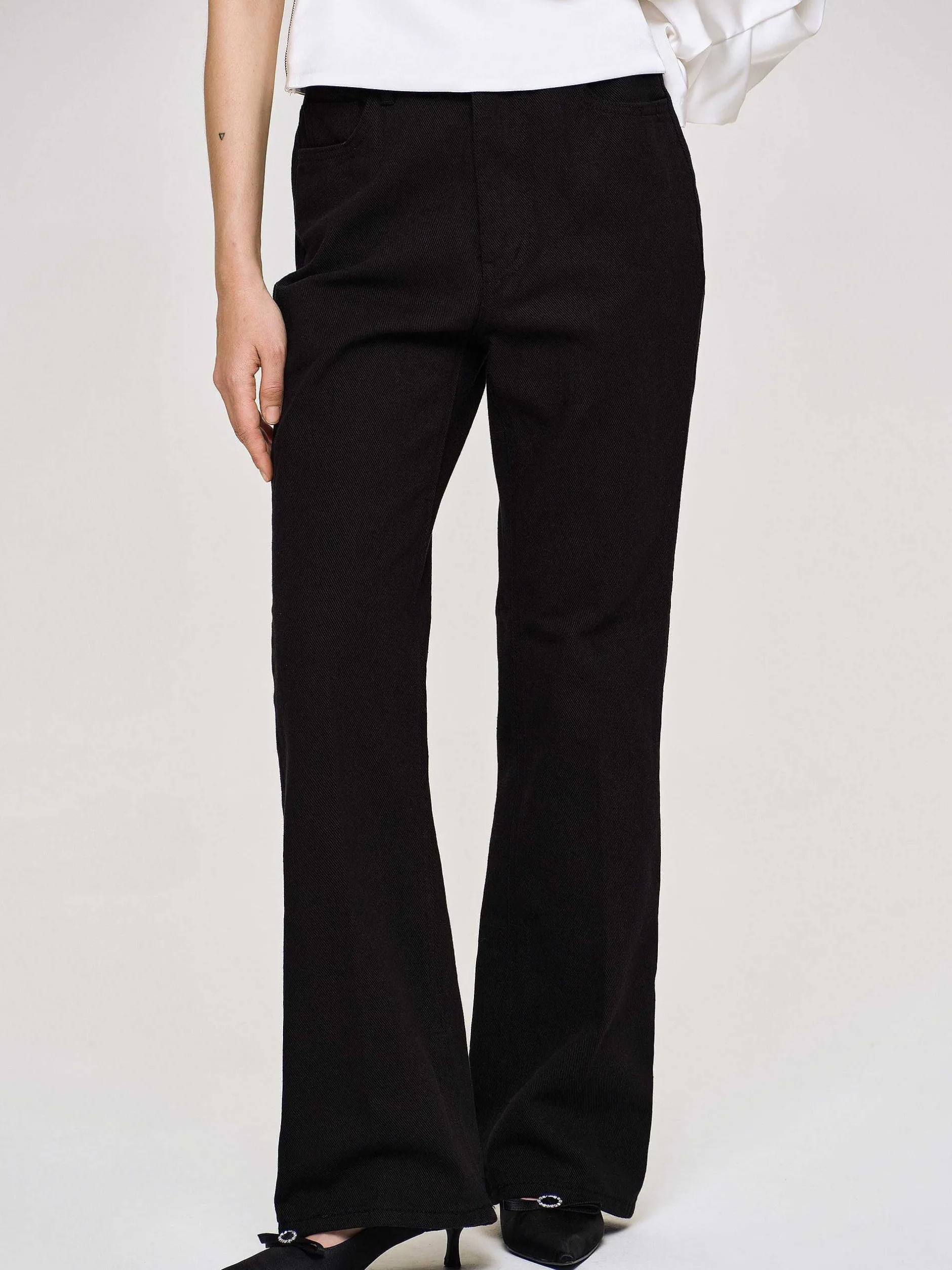 Frauen Source Unknown Kleidung<Ausgestellte Jeans Mit Langem Bein, Schwarz