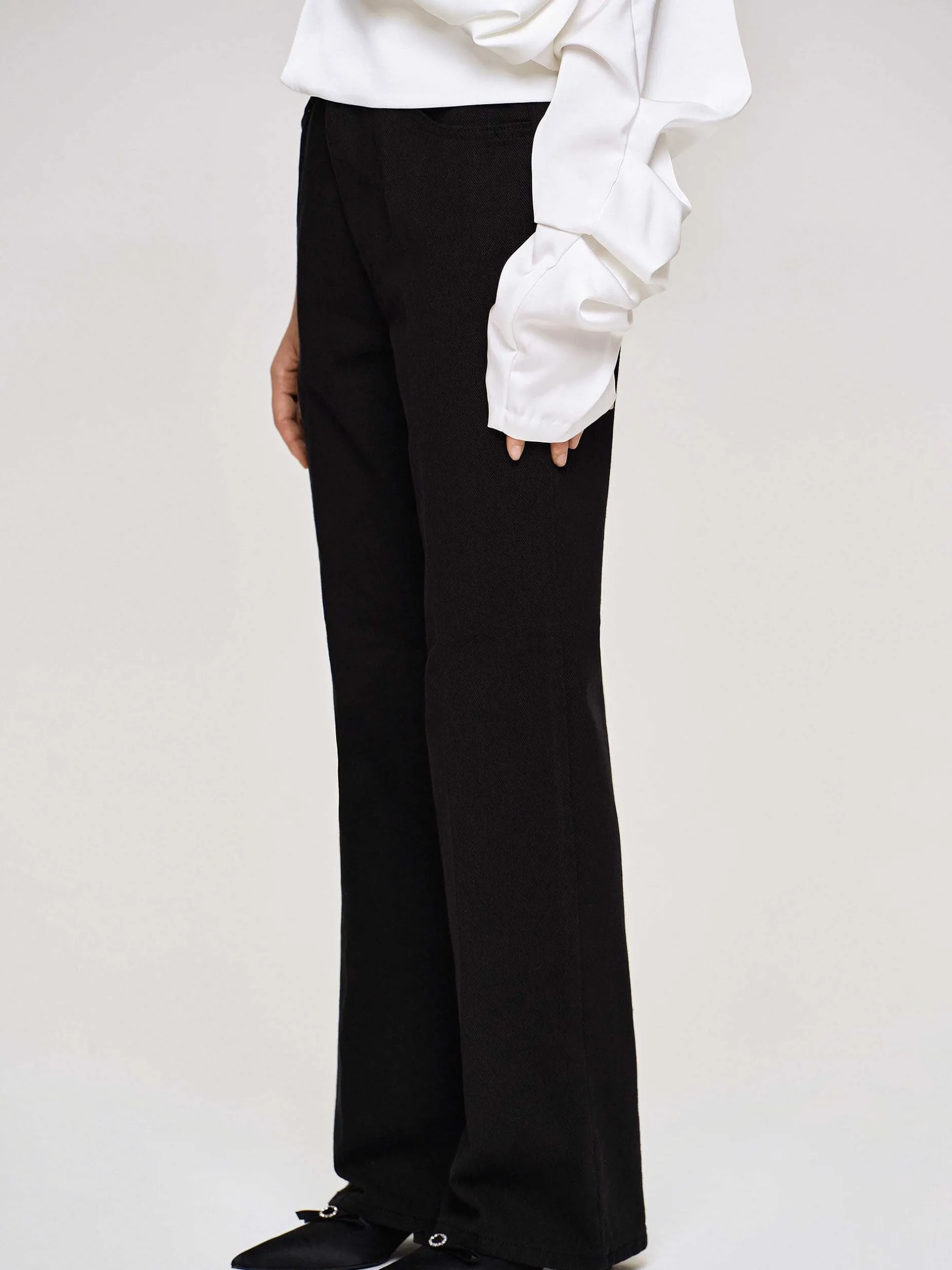 Frauen Source Unknown Kleidung<Ausgestellte Jeans Mit Langem Bein, Schwarz