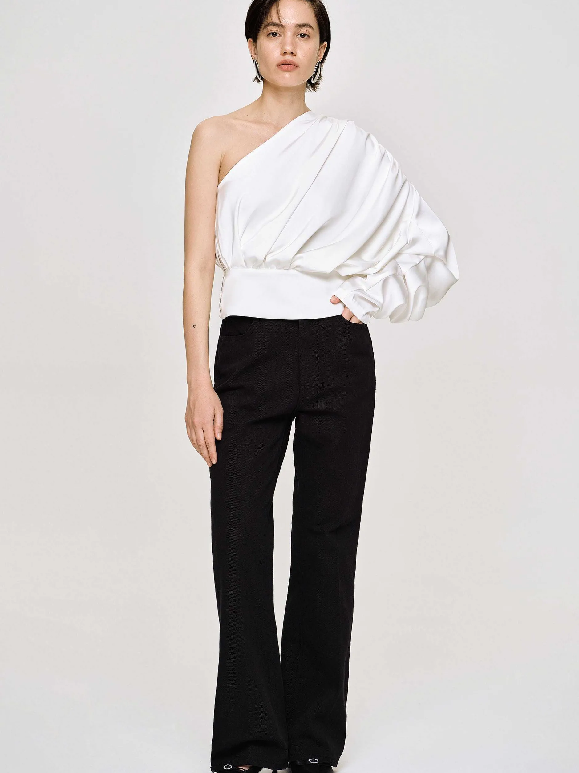 Frauen Source Unknown Denim<Ausgestellte Jeans Mit Langem Bein, Schwarz