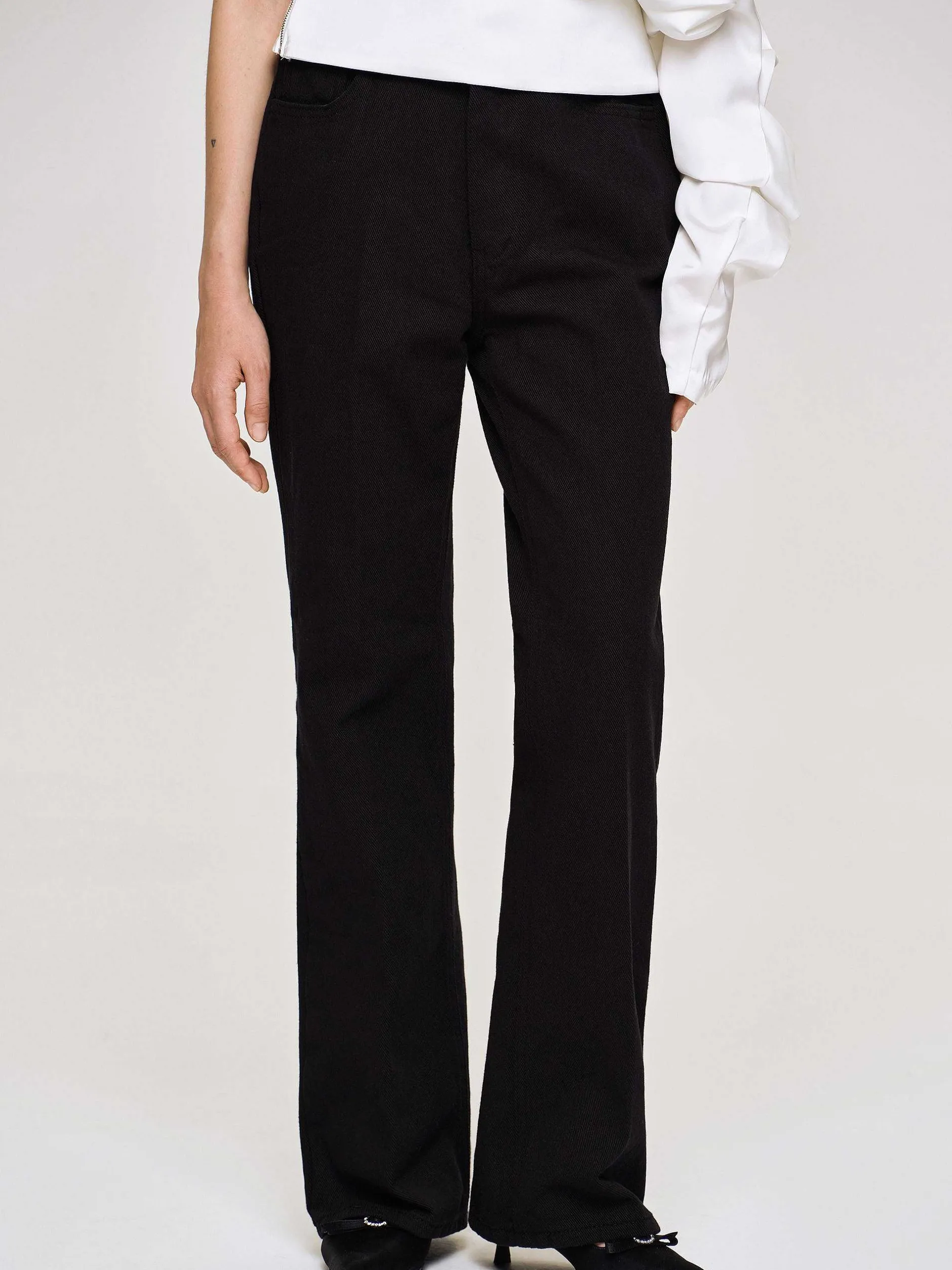 Frauen Source Unknown Denim<Ausgestellte Jeans Mit Langem Bein, Schwarz