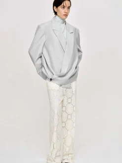 Frauen Source Unknown Zubehör<Baia Boxy Wrap Blazer, Gainsboro Grey
