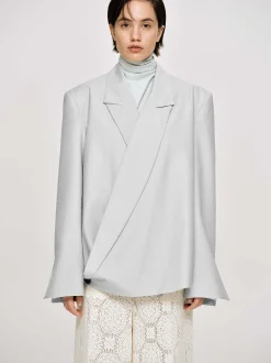 Frauen Source Unknown Zubehör<Baia Boxy Wrap Blazer, Gainsboro Grey