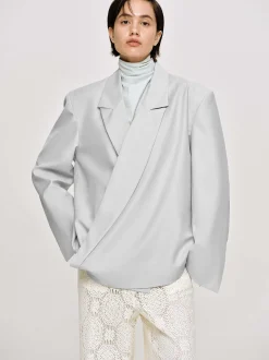 Frauen Source Unknown Zubehör<Baia Boxy Wrap Blazer, Gainsboro Grey