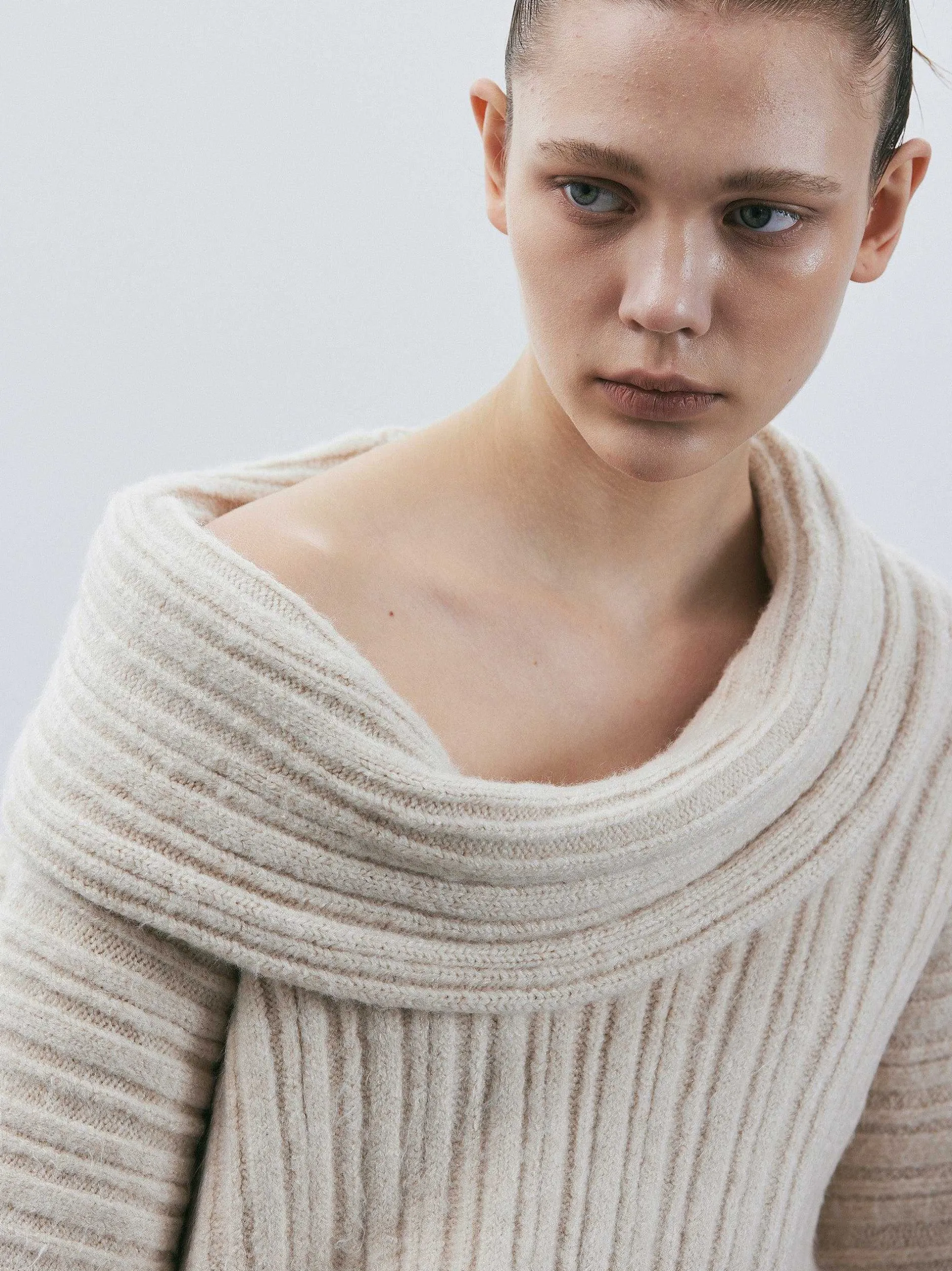 Frauen Source Unknown Zubehör<Becca Ubergroser High-Roll-Strickpullover, Birke