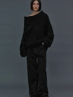 Frauen Source Unknown Zubehör<Becca Ubergroser High-Roll-Strickpullover, Schwarz