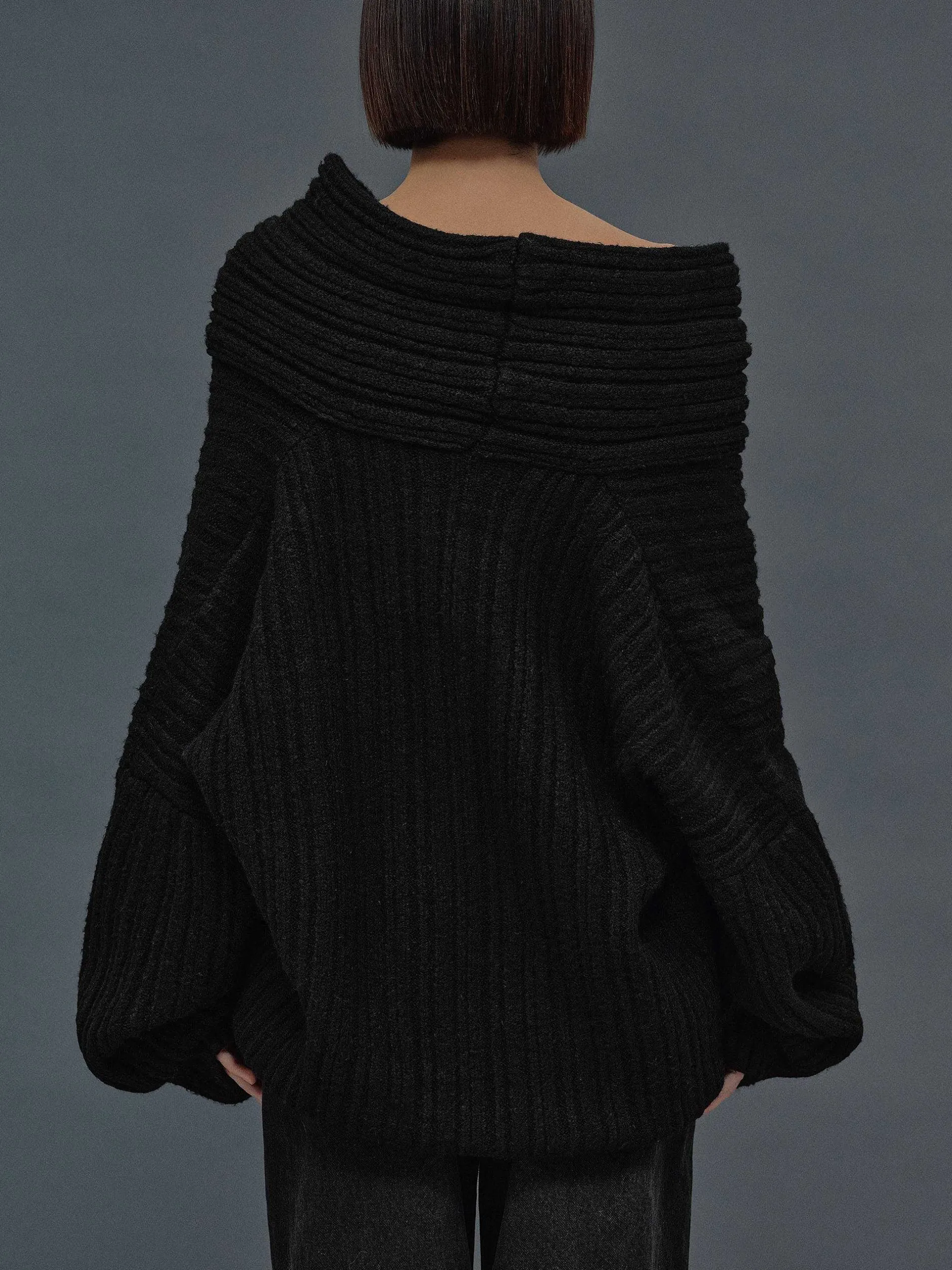 Frauen Source Unknown Zubehör<Becca Ubergroser High-Roll-Strickpullover, Schwarz