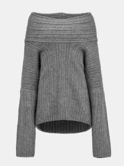 Frauen Source Unknown Zubehör<Becca Ubergroser High-Roll-Strickpullover, Sturmgrau