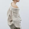 Frauen Source Unknown Zubehör<Becca Ubergroser High-Roll-Strickpullover, Birke