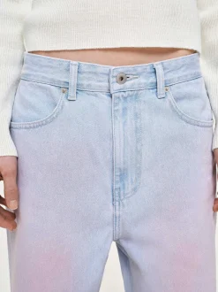 Frauen Source Unknown Denim<Bemalte Jeans Mit Weitem Bein, Rosa Verwaschen