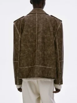 Frauen Source Unknown Zubehör<Bianca Bikerjacke Aus Kunstleder, Verwaschenes Braun