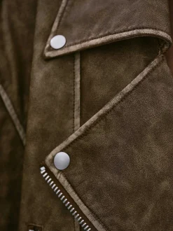 Frauen Source Unknown Zubehör<Bianca Bikerjacke Aus Kunstleder, Verwaschenes Braun
