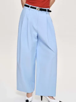 Frauen Source Unknown Kleidung<Biesenhose Mit Weitem Bein, Eisblau