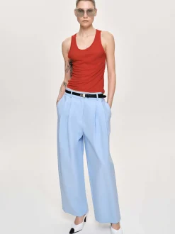 Frauen Source Unknown Kleidung<Biesenhose Mit Weitem Bein, Eisblau