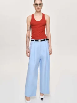 Frauen Source Unknown Kleidung<Biesenhose Mit Weitem Bein, Eisblau