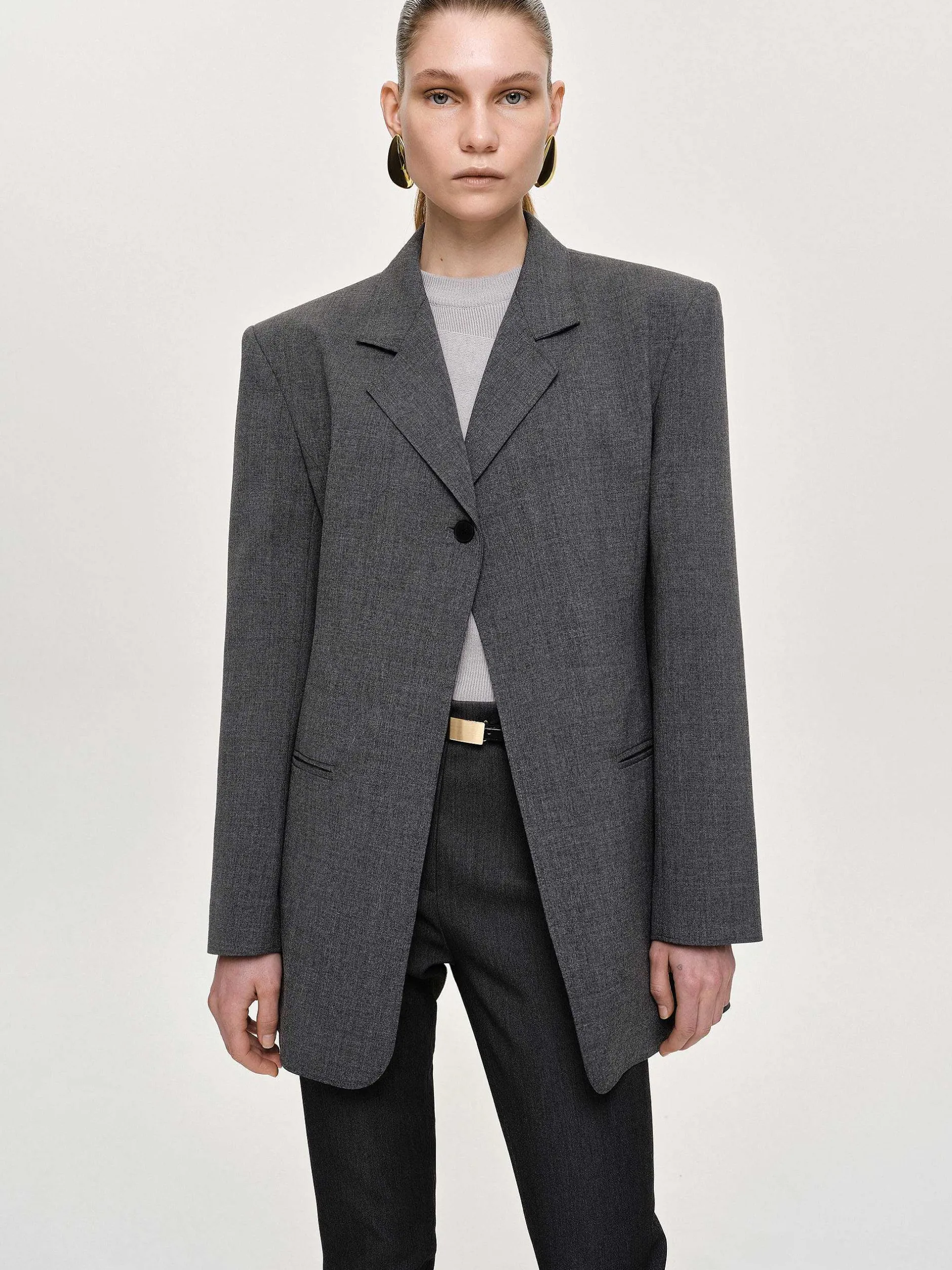 Frauen Source Unknown Kleidung<Blazer Mit Einem Knopf, Anthrazit