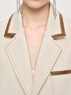 Frauen Source Unknown Koordinaten<Blazer Mit Lederbesatz, Canvas