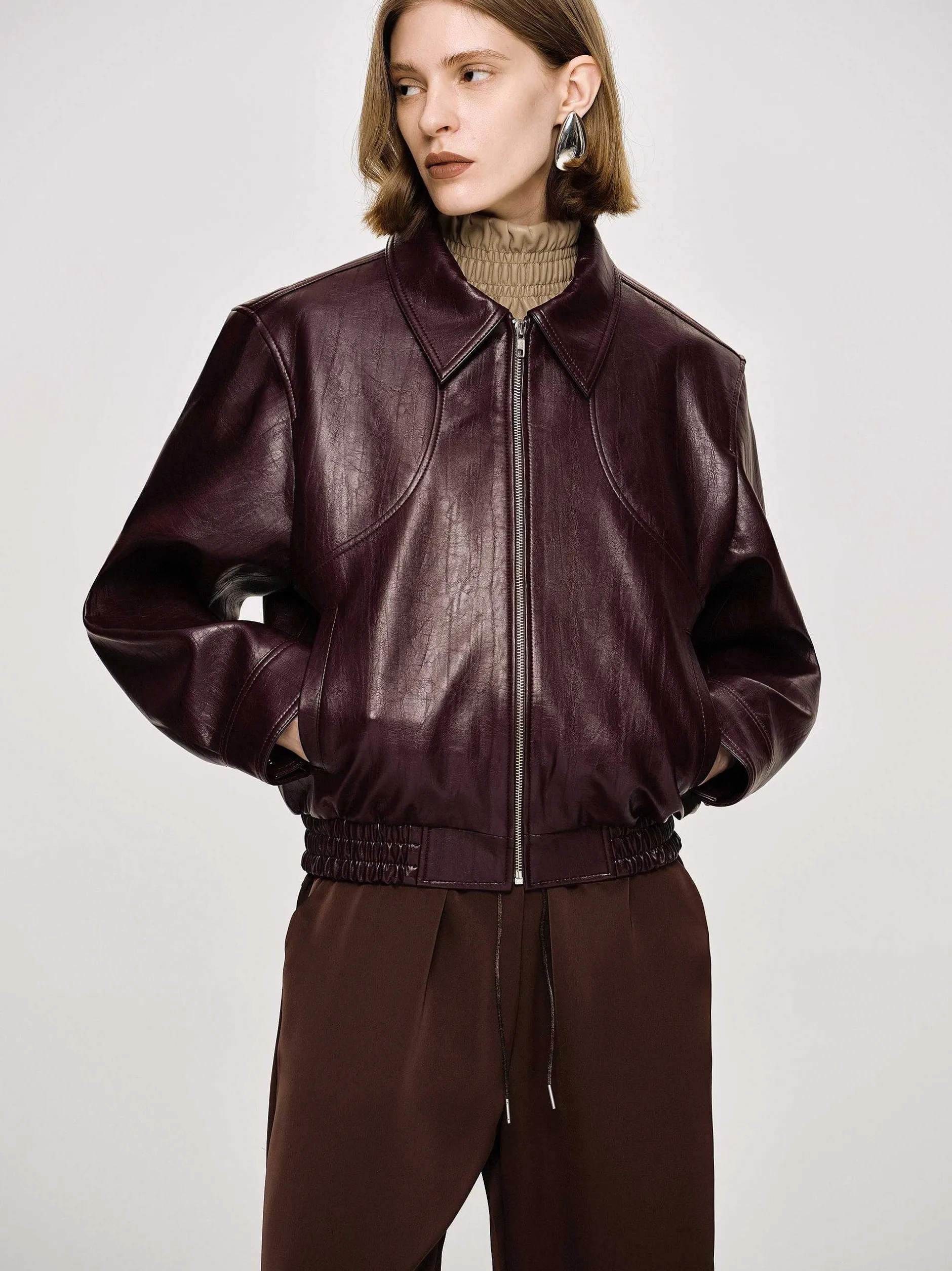 Frauen Source Unknown Zubehör<Bomberjacke Ennio Aus Kunstleder,