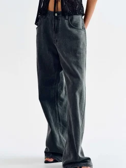 Frauen Source Unknown Denim<Boyfriend-Pigmentjeans, Haifischhaut