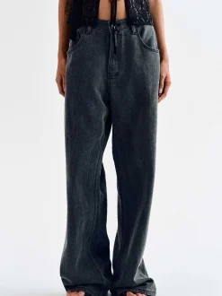 Frauen Source Unknown Kleidung<Boyfriend-Pigmentjeans, Haifischhaut