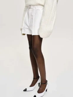 Frauen Source Unknown Unterteile<Breite Shorts Mit Gurtel, Weis
