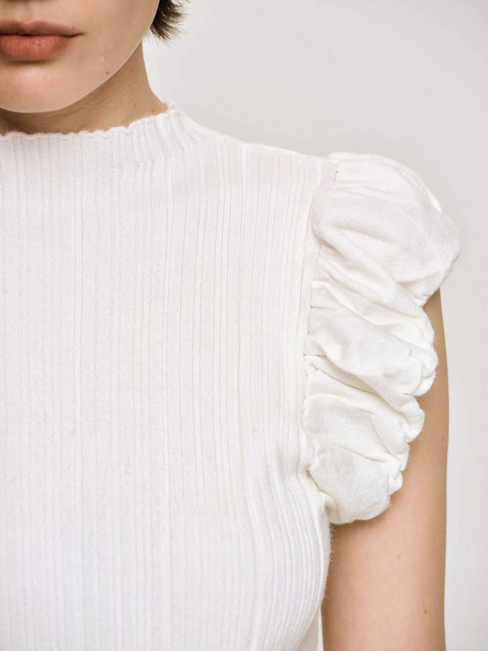 Frauen Source Unknown Strickwaren<Bubble Rib Strick, Weis