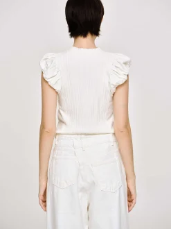 Frauen Source Unknown Kleidung<Bubble Rib Strick, Weis