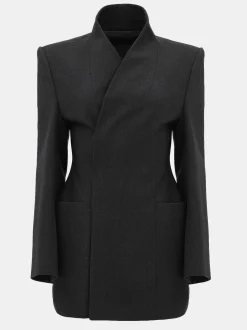 Frauen Source Unknown Oberbekleidung<Corrin Wickelblazer, Anthrazit