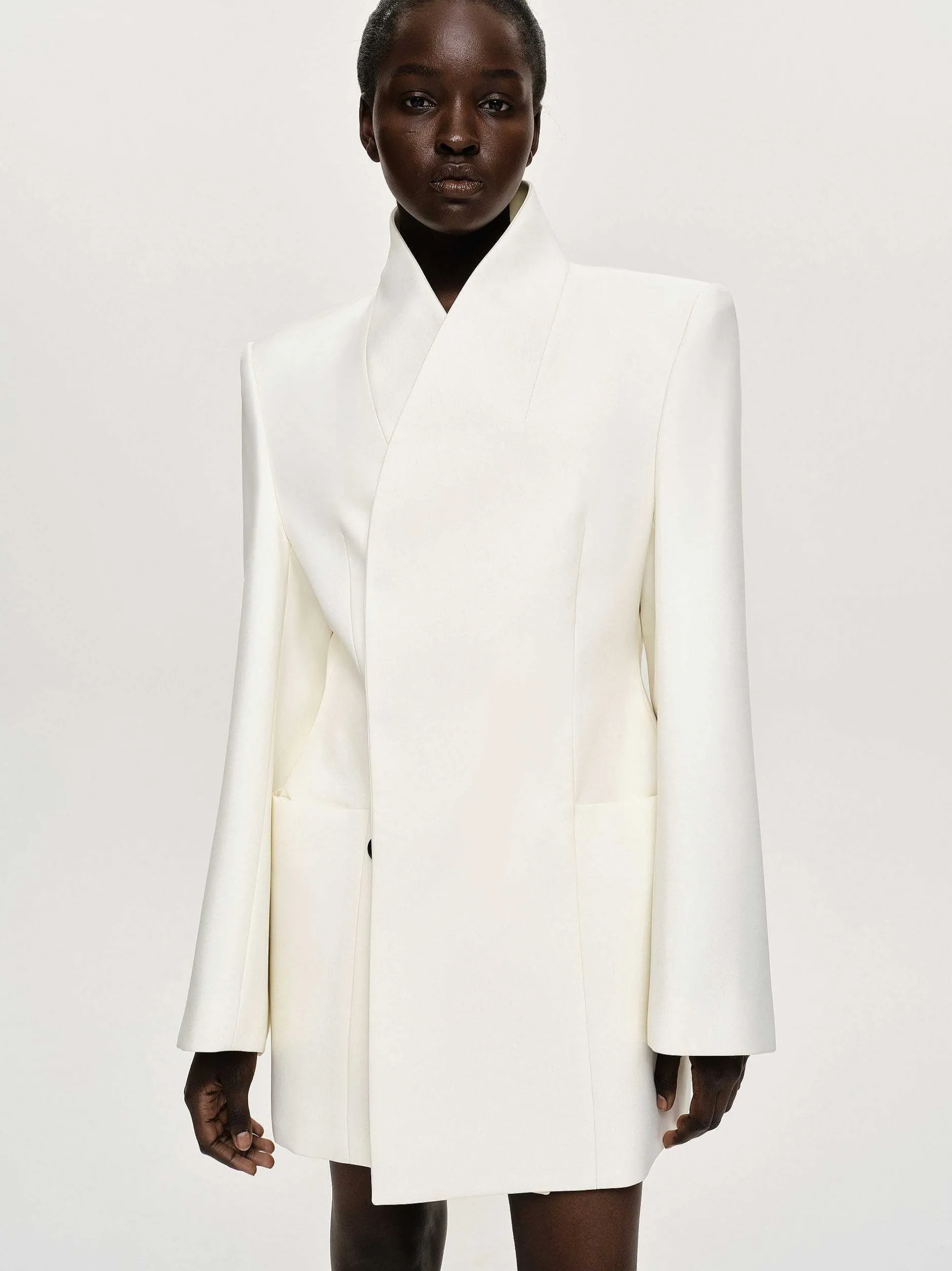 Frauen Source Unknown Oberbekleidung<Corrin Wickelblazer, Creme