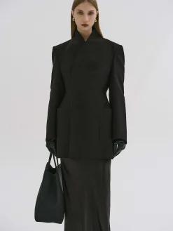 Frauen Source Unknown Kleidung<Corrin Wickelblazer, Schwarz