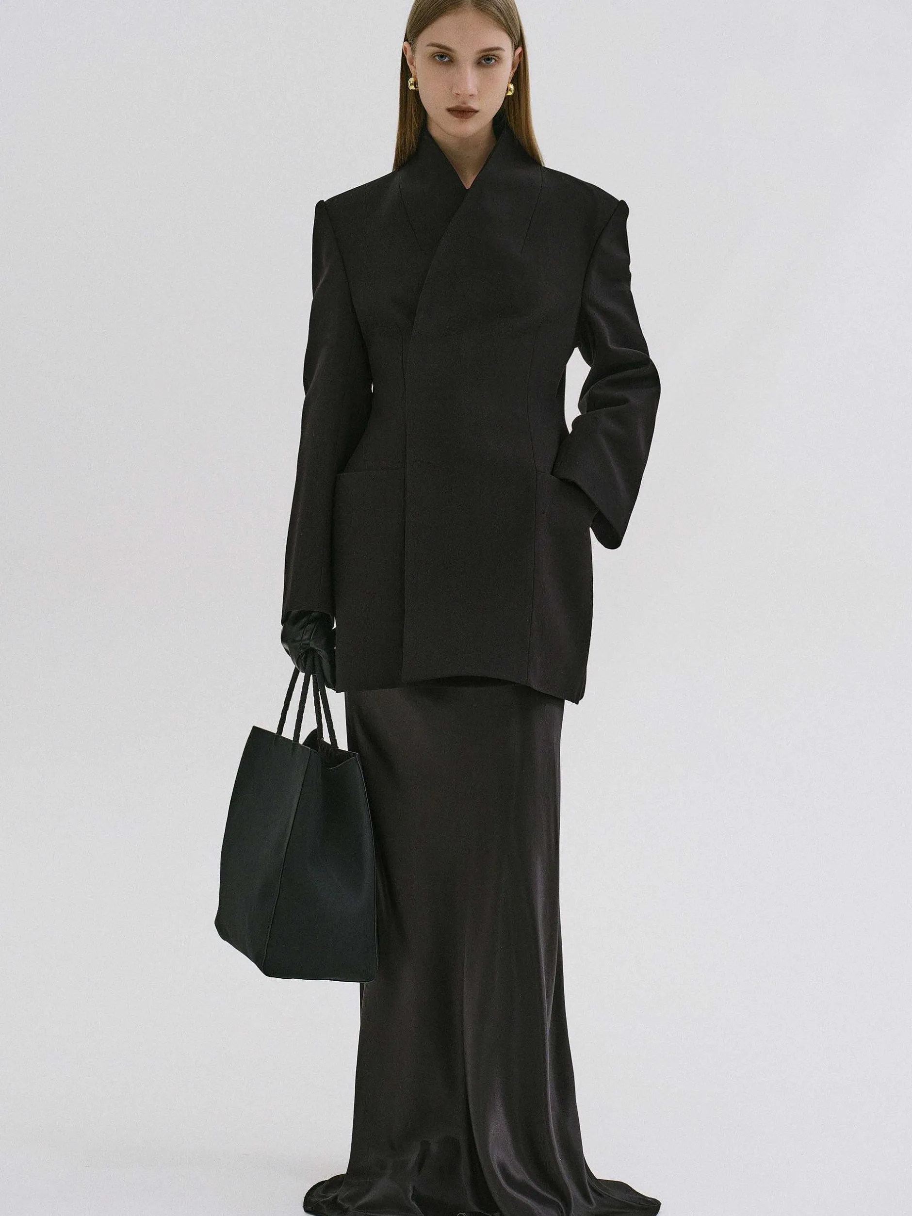 Frauen Source Unknown Oberbekleidung<Corrin Wickelblazer, Schwarz