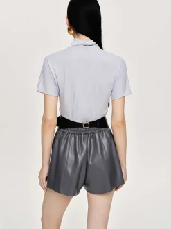 Frauen Source Unknown Kleidung<Daye Cross Neck T-Shirt, Nebelgrau