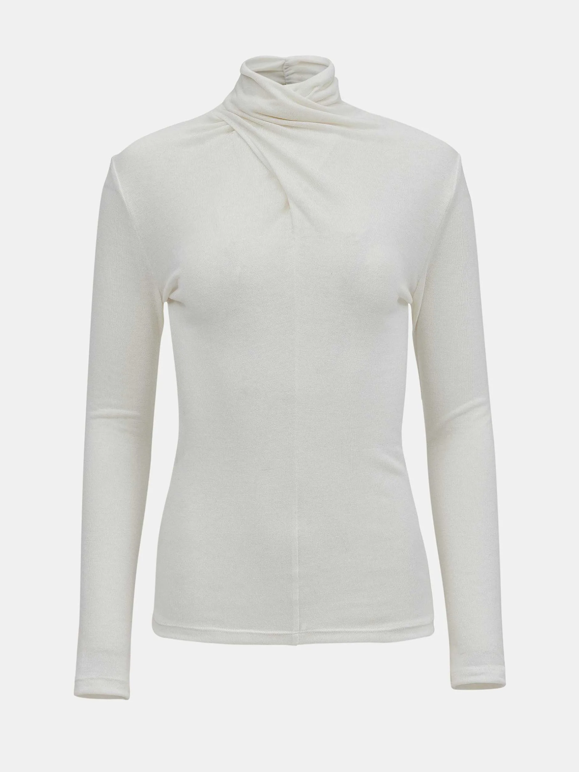 Frauen Source Unknown Kleidung<Daye-Woll-T-Shirt Mit Kreuzkragen, Weis