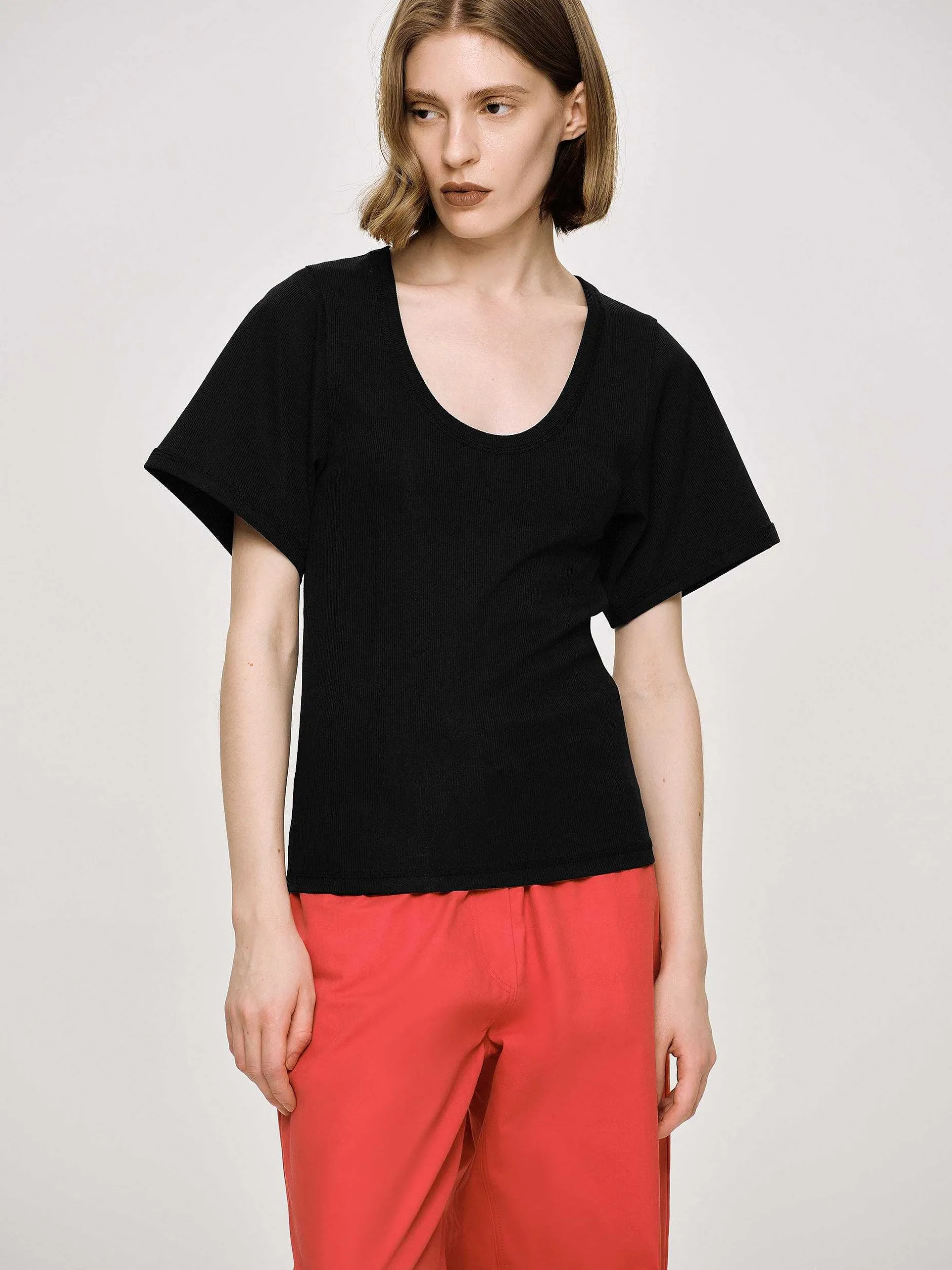 Frauen Source Unknown Zubehör<Deep U T-Shirt, Schwarz