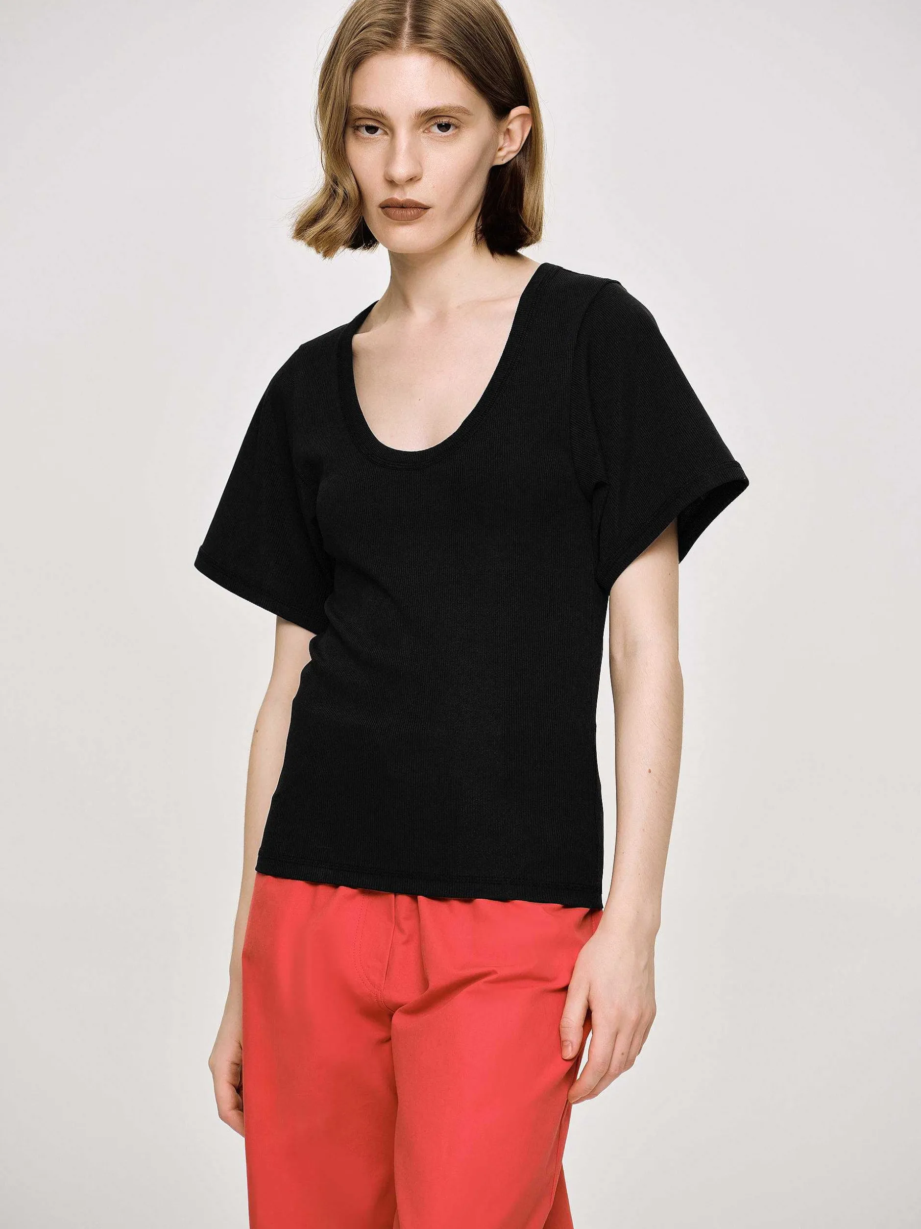 Frauen Source Unknown Zubehör<Deep U T-Shirt, Schwarz